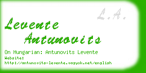 levente antunovits business card